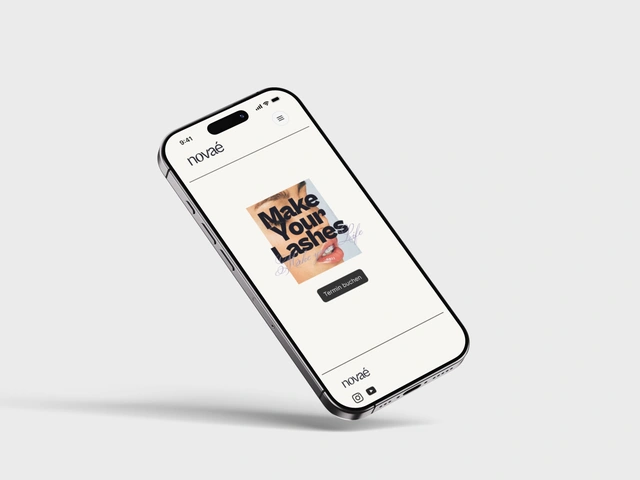 Smartphone mit der Website von novaé studios
